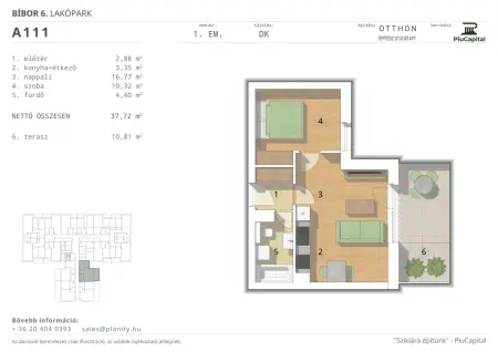 Eladó új építésű téglalakás, Budapest, XIV. kerület 2 szoba 38 m² 69.7 M Ft