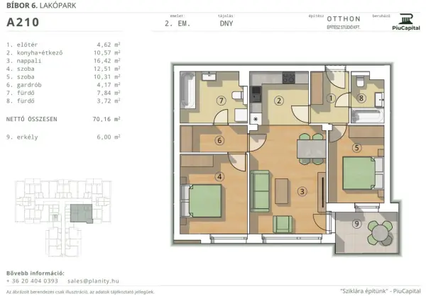 Eladó új építésű téglalakás, Budapest, XIV. kerület 3 szoba 70 m² 104.87 M Ft