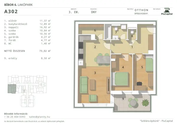 Eladó új építésű téglalakás, Budapest, XIV. kerület 3 szoba 73 m² 113.93 M Ft