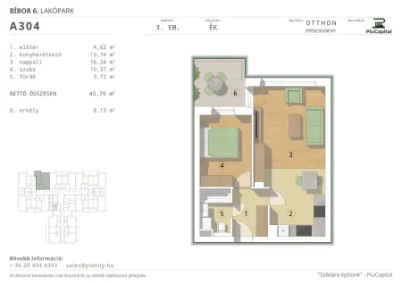 Eladó új építésű téglalakás, Budapest, XIV. kerület 2 szoba 46 m² 84.51 M Ft