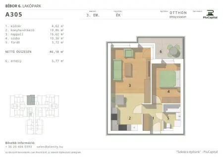Eladó új építésű téglalakás, Budapest, XIV. kerület 2 szoba 46 m² 83.25 M Ft