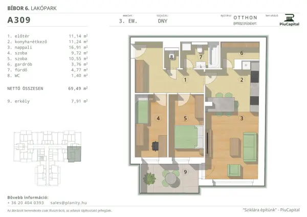 Eladó új építésű téglalakás, Budapest, XIV. kerület 3 szoba 70 m² 108.28 M Ft