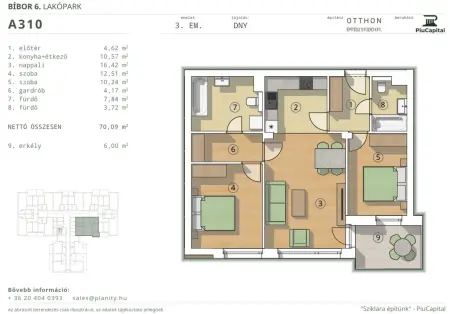 Eladó új építésű téglalakás, Budapest, XIV. kerület 3 szoba 70 m² 107.74 M Ft
