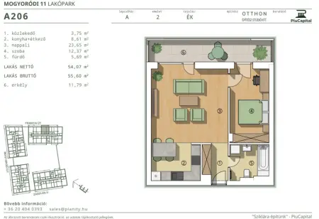 Eladó új építésű téglalakás, Budapest, XIV. kerület 2 szoba 54 m² 89.88 M Ft