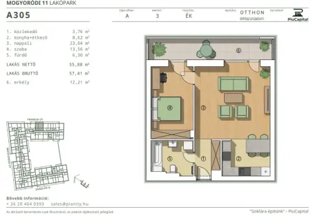 Eladó új építésű téglalakás, Budapest, XIV. kerület 2 szoba 56 m² 92.9 M Ft