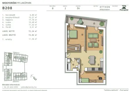 Eladó új építésű téglalakás, Budapest, XIV. kerület 3 szoba 72 m² 116.9 M Ft