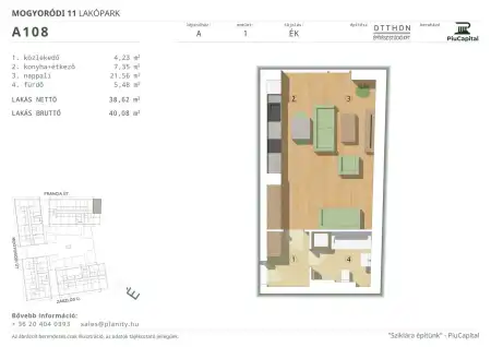 Eladó új építésű téglalakás, Budapest, XIV. kerület 1 szoba 39 m² 63.52 M Ft