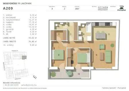 Eladó új építésű téglalakás, Budapest, XIV. kerület 3 szoba 73 m² 122.59 M Ft